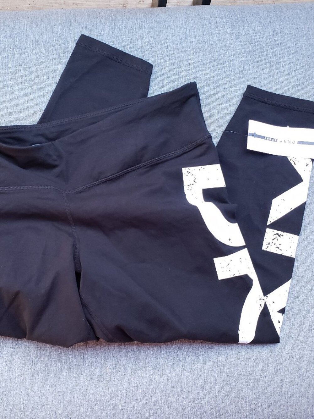 BNWT DKNY Sport Logo Graphic Leggings jet black (2X)